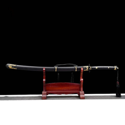 Integrated Full Tang High Manganese Steel Forged Jinyiwei Saber with Dragon Pattern Blade, Collectible Display Ornament