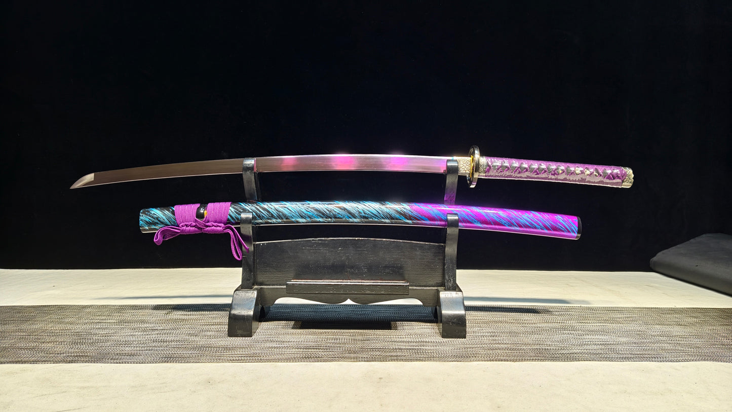 Purple light（Medium carbon steel quenched purple）katana