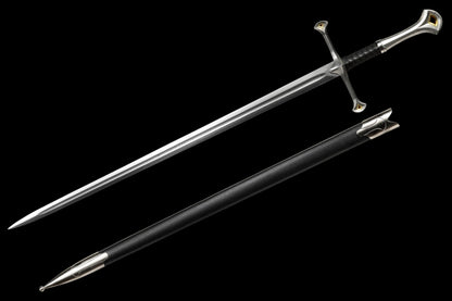 One-piece keel 60Si2Mn steel forged sharp sword replica of Aragorn's Narsil from Lord of the Rings.