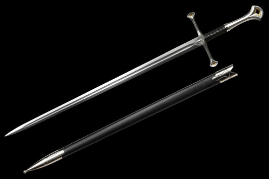 One-piece keel 60Si2Mn steel forged sharp sword replica of Aragorn's Narsil from Lord of the Rings.