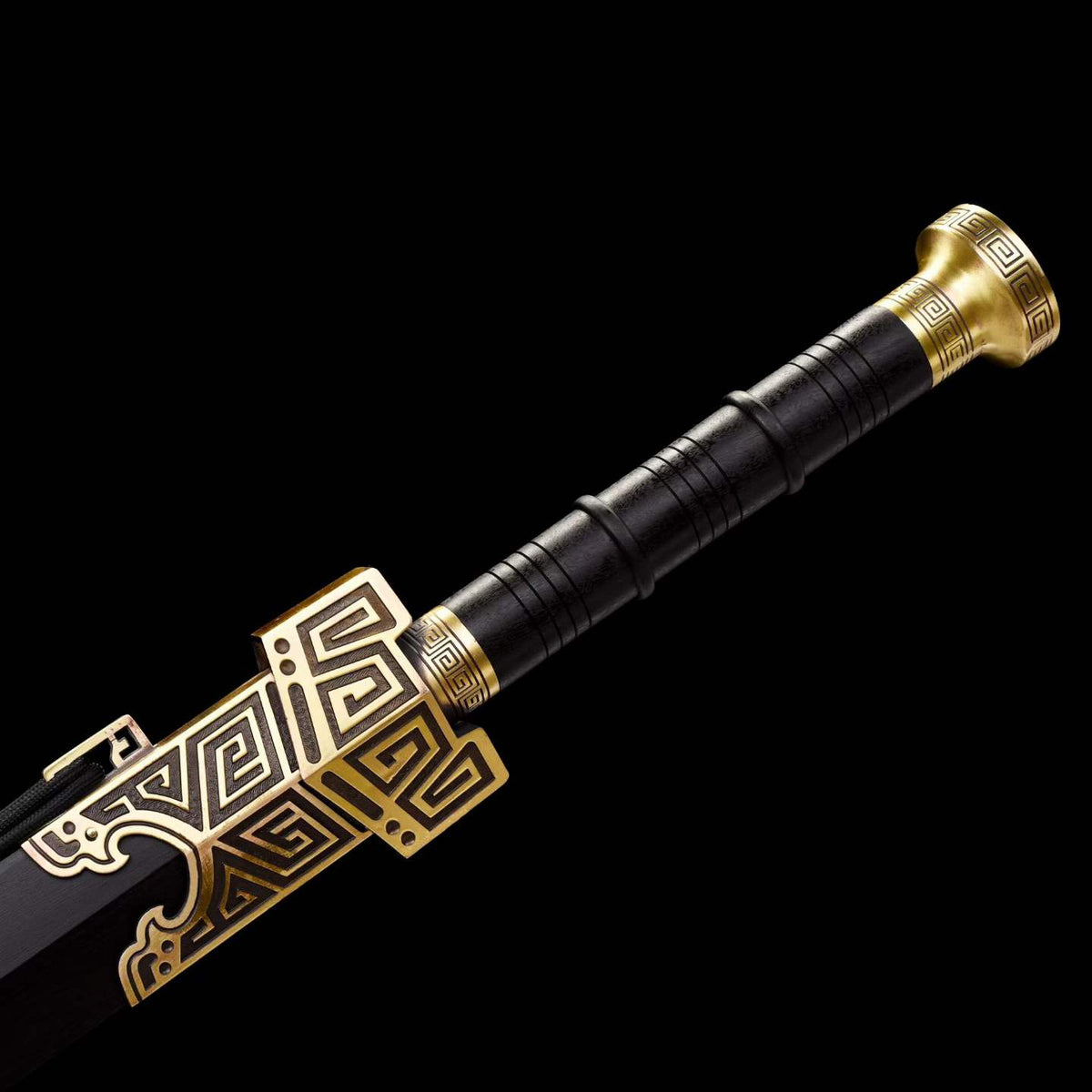 King Qin Jian, Full Tang Construction, Hand-Forged Damascus Steel Blade, Sharp Edge, Hand Polished, Brass Fittings, Premium Dragon Phoenix Hardwood Scabbard & Handle, Collectible Chinese Han Sword