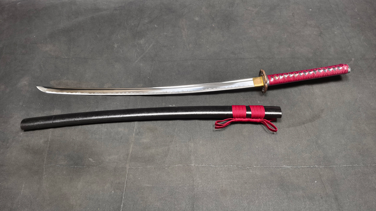 Red Samurai Forged (spring steel) katana very sharp，katana