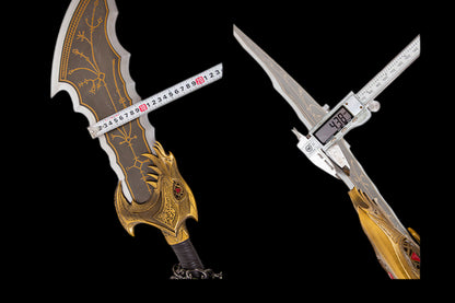God of War 5: Blades of Chaos — Kratos' Dual-Bladed Chain Swords (Stainless Steel) — Blunt/Unsharpened