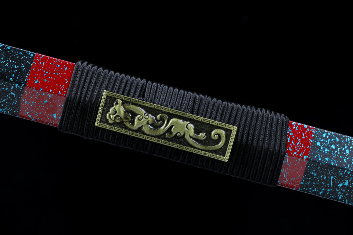 Golden Crow Han Sword, Full Tang Construction, High Manganese Steel Blade, Double Groove Blade, Sharp Edge, Antique Bronze Golden Crow Alloy Fittings, Painted Solid Wood Scabbard, Collectible Decorative Chinese Sword