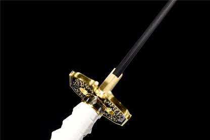 Yamato Katana, Devil May Cry 5 Vergil Sword, Full Tang Forged Manganese Steel Blackened Blade, High Game Restoration, Sharp Blade