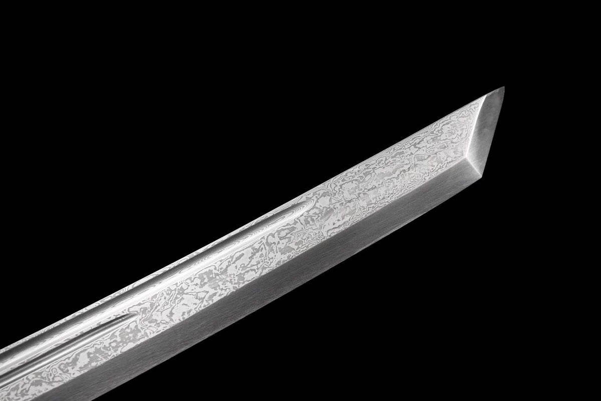 Dragon Roar Mystic Scale, Damascus Steel Forged Blade, Alloy Dragon Fittings, Full Tang Construction, Sharp Edge, Collectible Decorative Sword