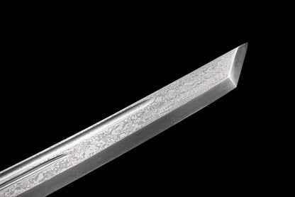 Dragon Roar Mystic Scale, Damascus Steel Forged Blade, Alloy Dragon Fittings, Full Tang Construction, Sharp Edge, Collectible Decorative Sword