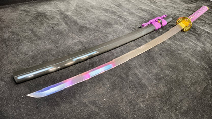 Medium carbon steel forging process quenching purple（A2）katana