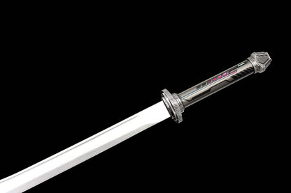 High Manganese Steel Gunmetal Cyberpunk Tactical Blade with Sharp Blade, Alloy Fittings Aluminum Scabbard Sci-Fi Collectible Ornament