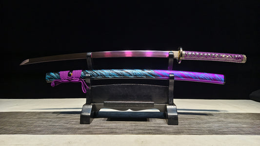 Purple light（Medium carbon steel quenched purple）katana