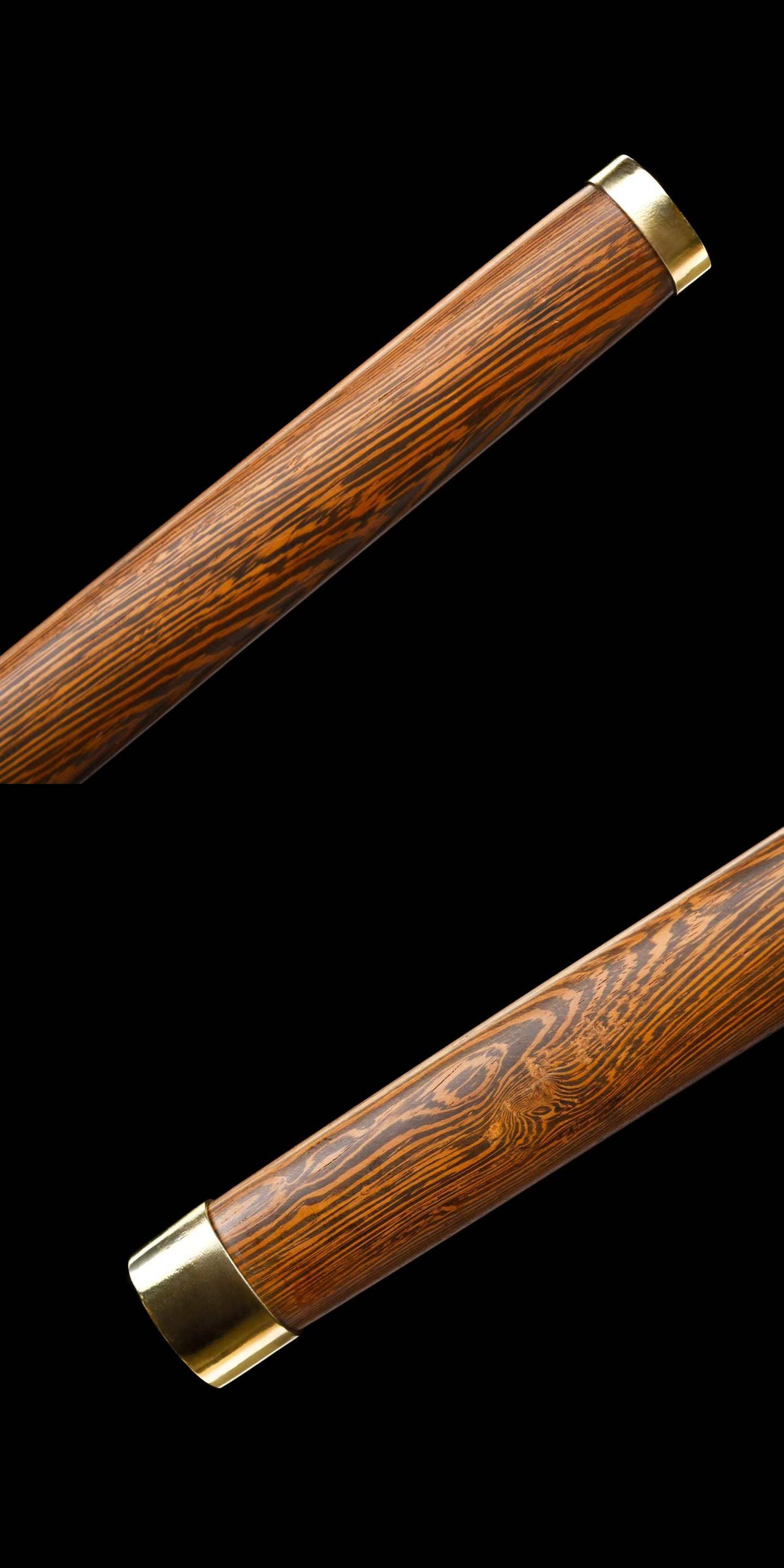 Straight Chinese Tang Dao, Full Tang Construction, Hand-Forged Damascus Steel Blade, Sharp Edge, Hand Polished, Brass Fittings, Premium Wenge Wood Scabbard & Handle, Collectible Chinese Sword