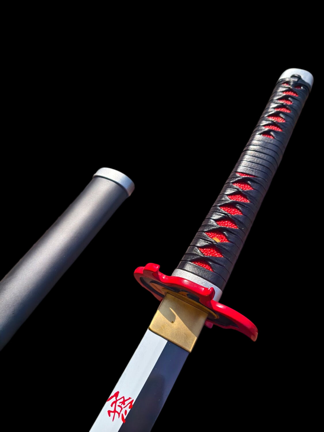 Nichirin Sword, Demon Slayer Tanjiro Kamado Hinokami Kagura Sword, Full Tang 5160 Spring Steel Forged Sharp Blade