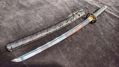 T10 forging process, burnt blade, quenched black（A8）katana,Wakizashi