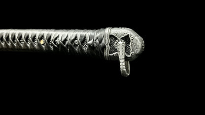 Sekiro Shadows Die Twice Undying Blade, Bite the Moon & Open Gate Katana, Full Tang Forged 5160 Spring Steel, Sharp Blade, Vintage Finished Version