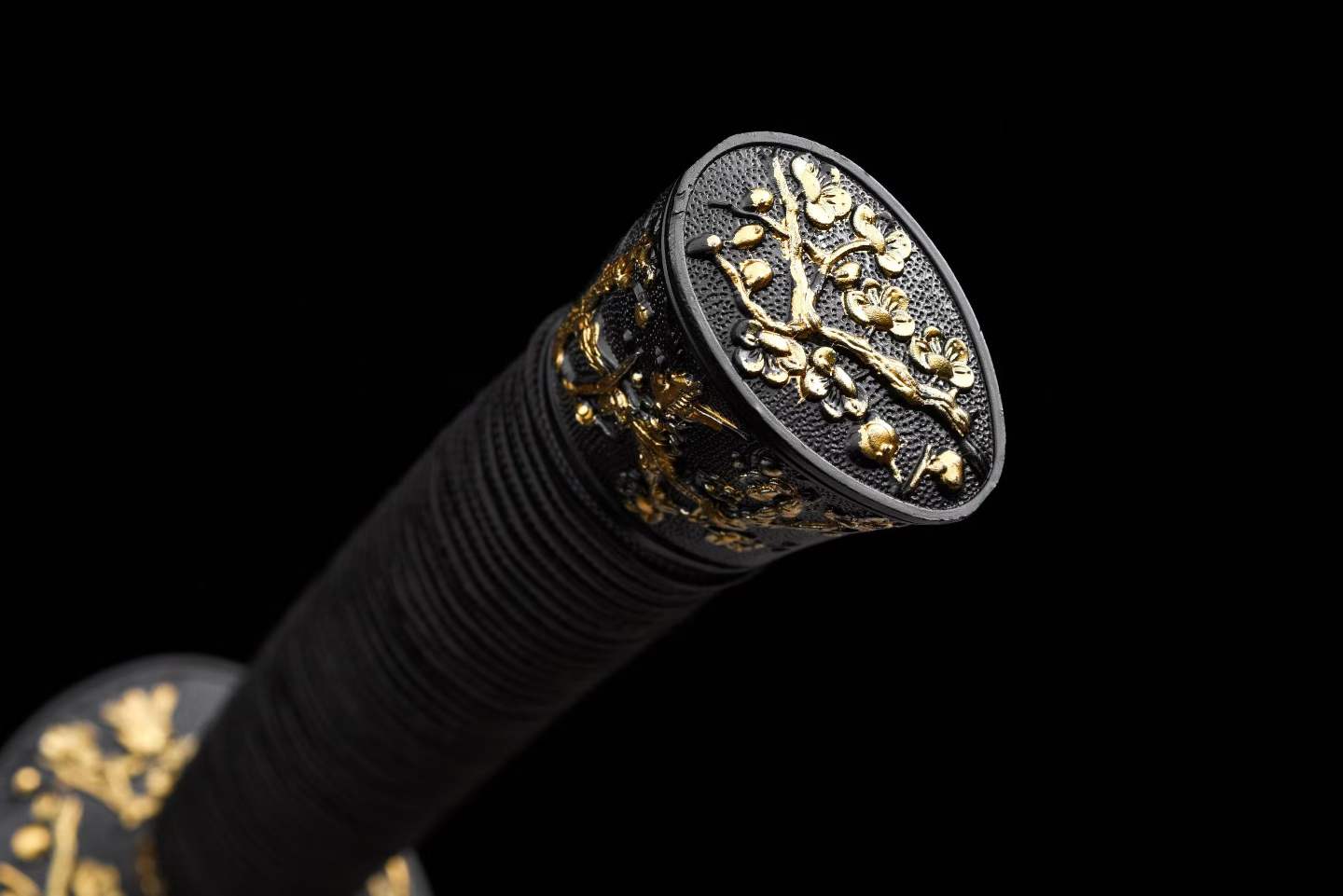 Han‑Mei‑Jin Spring‑Autumn Dao, Full Tang Construction, Sharp Blade, Damascus Steel Forged, Plum‑Blossom Alloy Fittings, Cord‑Wrapped Wood Handle, Premium Dragon‑Phoenix Hardwood Scabbard, Historical Replica Collectible Sword