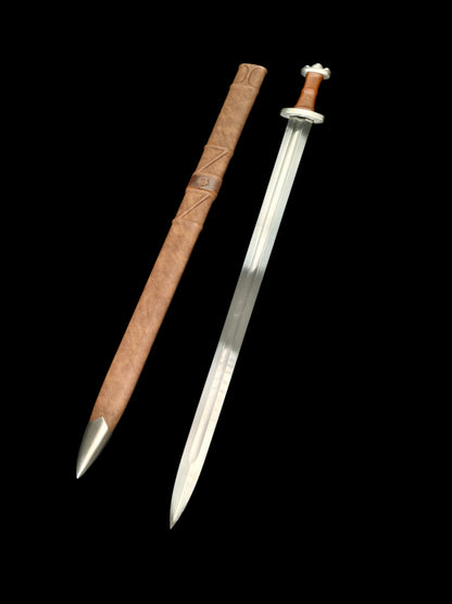 Full Tang Forged 5160 Spring Steel Cangwei Single Hand Sword, Sharp Blade & Hand Finished Construction for Collection and Practice
