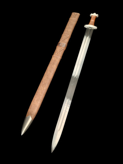 Full Tang Forged 5160 Spring Steel Cangwei Single Hand Sword, Sharp Blade & Hand Finished Construction for Collection and Practice