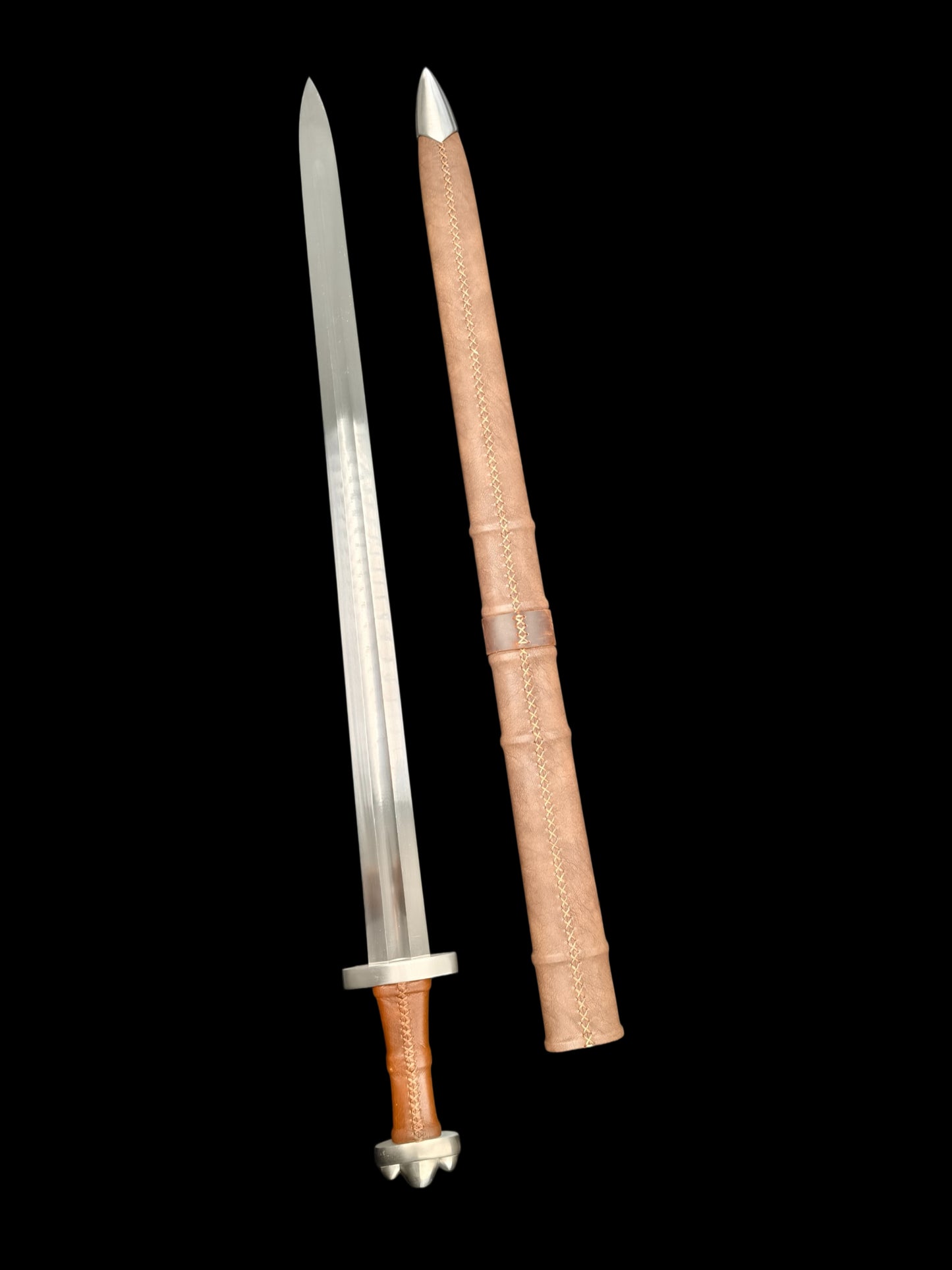 Full Tang Forged 5160 Spring Steel Cangwei Single Hand Sword, Sharp Blade & Hand Finished Construction for Collection and Practice