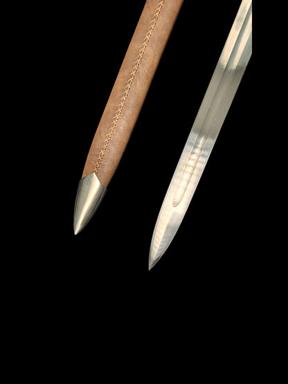 Full Tang Forged 5160 Spring Steel Cangwei Single Hand Sword, Sharp Blade & Hand Finished Construction for Collection and Practice