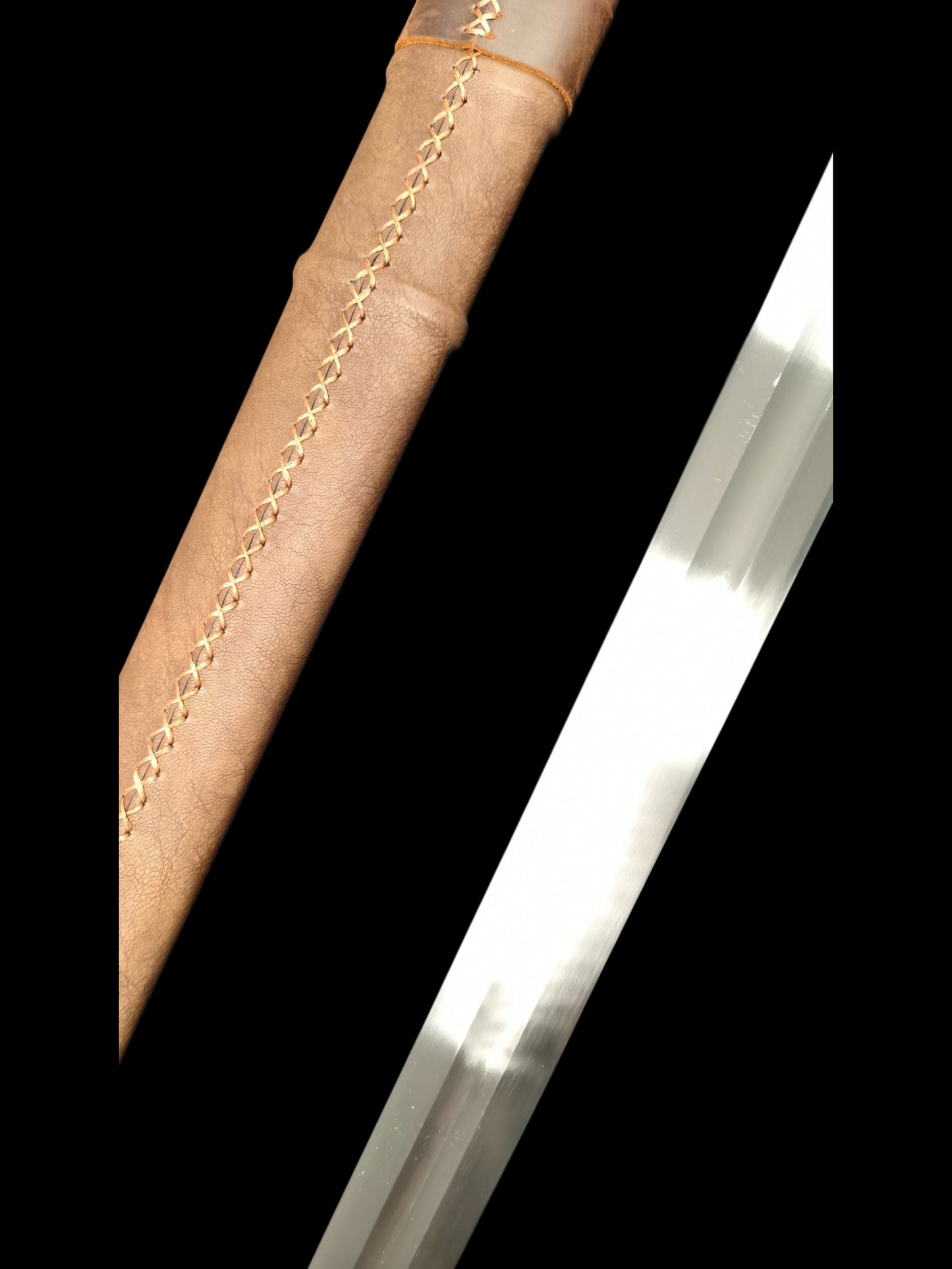 Full Tang Forged 5160 Spring Steel Cangwei Single Hand Sword, Sharp Blade & Hand Finished Construction for Collection and Practice