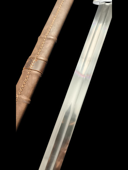 Full Tang Forged 5160 Spring Steel Cangwei Single Hand Sword, Sharp Blade & Hand Finished Construction for Collection and Practice