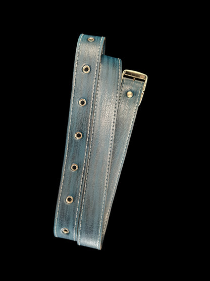 Full Tang 5160 Spring Steel Forged Sharp Single Hand Short European Sword, Blue Hilt with Leather Scabbard