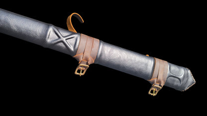 Full Tang Henry’s Short Arming Sword Replica, Sharp Blade, 60Si2CrVA Spring Steel Mirror‑Polished Blade, 304 Stainless Steel Curved Crossguard, Wood & Genuine Cowhide Scabbard, Kingdom Come Deliverance Medieval Historical Collectible Sword