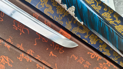 Ghost of Tsushima Long Katana, Full Tang Construction, Hand Forged T10 Steel Clay Tempered Blade, Sharp Edge, Hand Polished For Enhanced Sharpness, Alloy Fittings, Solid Wood Scabbard With Real Ray Skin Handle, Collectible Replica Samurai Sword