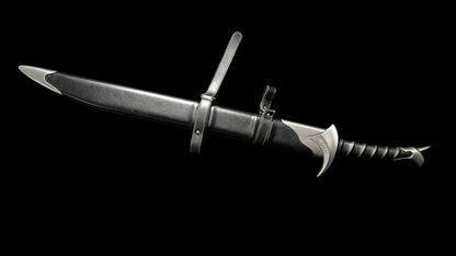 Full Tang 60Si2Mn Spring Steel Orc‑crist Sword Replica, Sharp Blade, Stainless Steel Fittings, Lord of The Rings Elven Sword with Leather‑Wrapped Scabbard Fantasy Collectible
