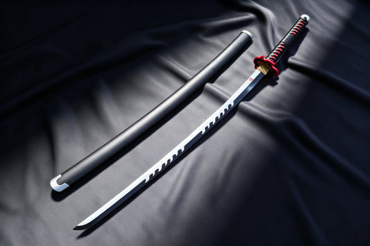 Nichirin Sword, Demon Slayer Tanjiro Kamado Hinokami Kagura Sword, Full Tang 5160 Spring Steel Forged Sharp Blade
