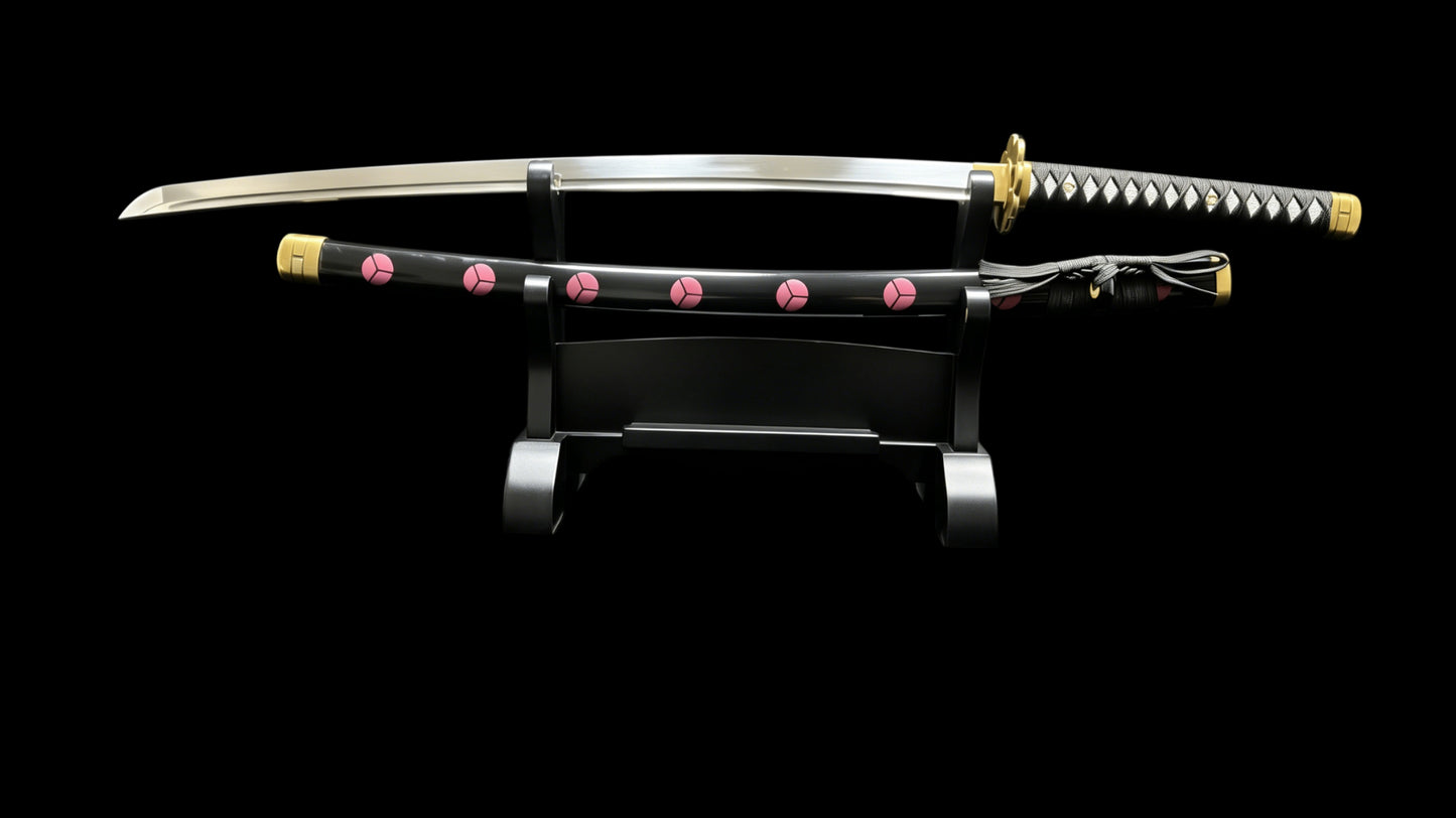 One Piece Zoro Shusui Sword, Full Tang Forged 60Si2CrA Spring Steel, Sharp Blade