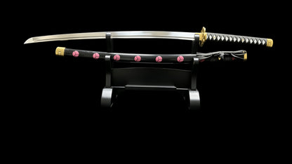 One Piece Zoro Shusui Sword, Full Tang Forged 60Si2CrA Spring Steel, Sharp Blade