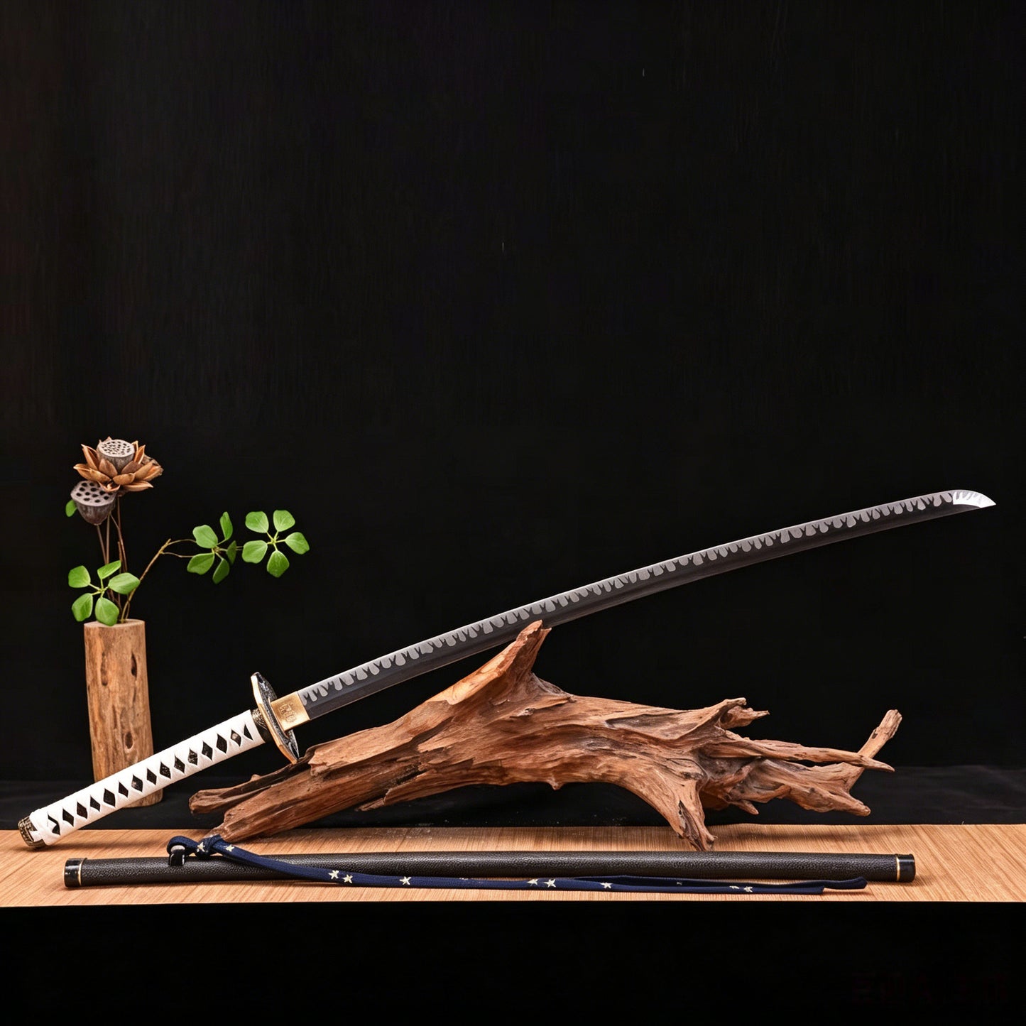 Yamato Katana, Devil May Cry 5 Vergil Sword, Full Tang Forged T10 High Carbon Steel, Mirror Polished Sharp Blade, Copper Fittings, Real Habaki
