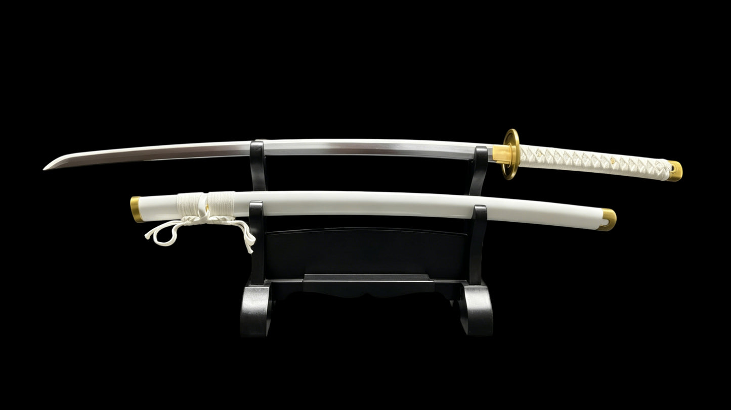 One Piece Zoro Wado Ichimonji Katana Sword, Full Tang Forged 5160 Spring Steel, Sharp Blade