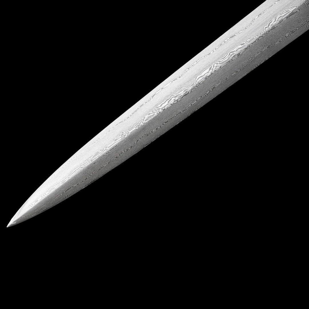 One-piece keel Damascus steel forged sharp sword, replica of the Blackfire Sword from Game of Thrones.