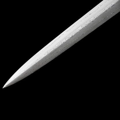 One-piece keel Damascus steel forged sharp sword, replica of the Blackfire Sword from Game of Thrones.