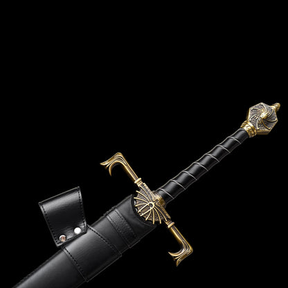 One-piece keel Damascus steel forged sharp sword, replica of the Blackfire Sword from Game of Thrones.