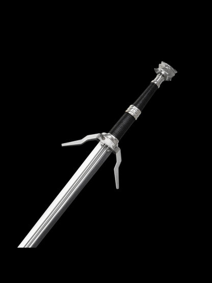 Full Tang Forged 60Si2Mn The Witcher 3 Triss Silver Sword, Sharp Blade Replica for Collection & Practice