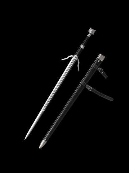 Full Tang Forged 60Si2Mn The Witcher 3 Triss Silver Sword, Sharp Blade Replica for Collection & Practice