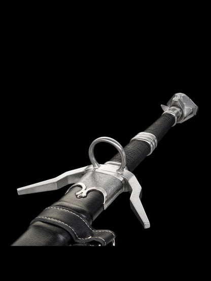 Full Tang Forged 60Si2Mn The Witcher 3 Triss Silver Sword, Sharp Blade Replica for Collection & Practice