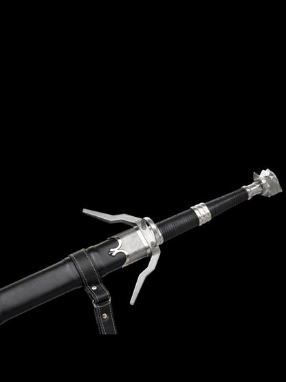 Full Tang Forged 60Si2Mn The Witcher 3 Triss Silver Sword, Sharp Blade Replica for Collection & Practice