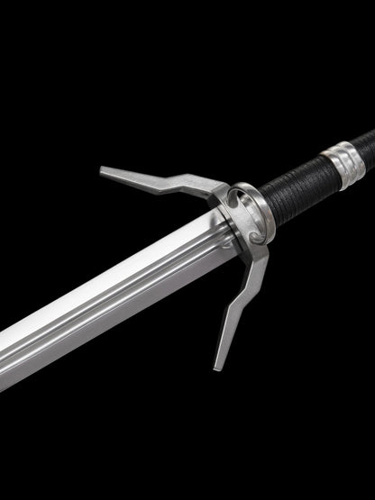 Full Tang Forged 60Si2Mn The Witcher 3 Triss Silver Sword, Sharp Blade Replica for Collection & Practice