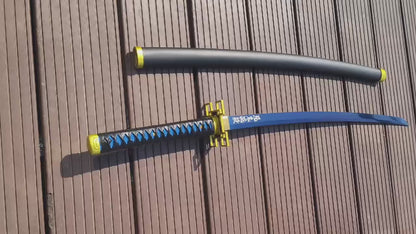 Nichirin Sword, Demon Slayer Muichiro Tokito Sword, Full Tang 5160 Spring Steel Forged Sharp Blade