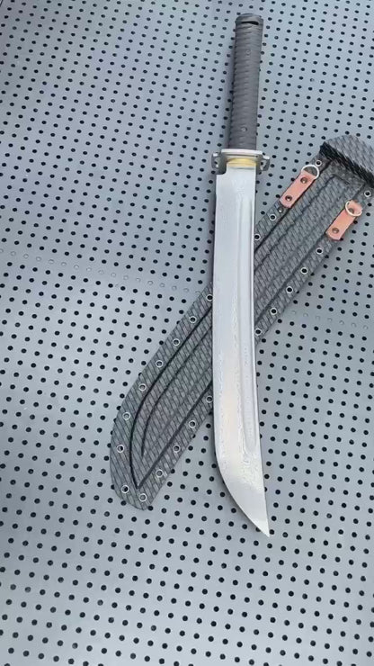 High carbon Damascus, wide body tactical knife，katana